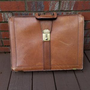 Vintage Leather Cognac Lawyer's Latch Briefcase